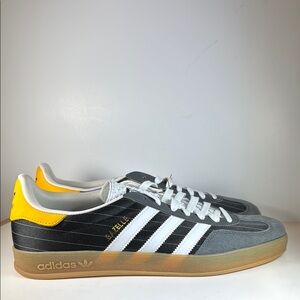 adidas | Shoes | Adidas Gazelle Indoor Olympic Black White Yellow Mens Size  2 Sneakers Shoes | Poshmark